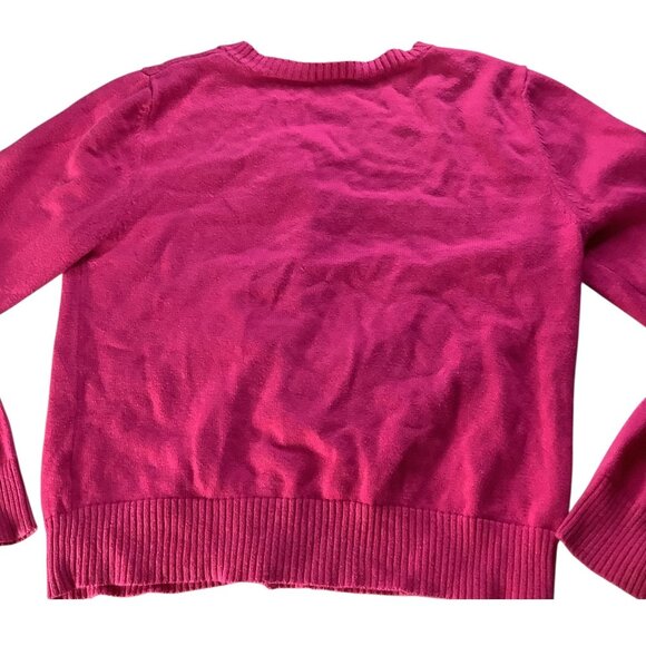 Old Navy Girls Sweater Size M (8) Pink Cardigan W/ Crew Neck Button Front Cotton - Picture 10 of 10